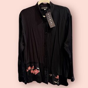 NWT Deadstock Vintage Fenini Black Mixed Media Jacket